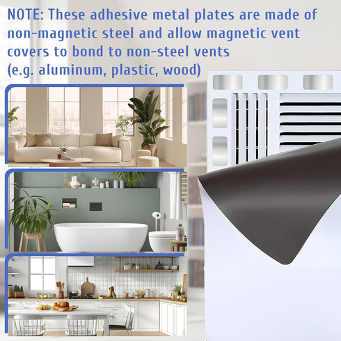 Alrhso 24 2.36x1.18 Inch Adhesive Metal Plates for Magnetic Mounts, Pcs Rectangular Iron Strips with Strong Backing