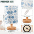 ALAZA Bedside Table Lamp for Bedroom Blue Chrysanthemum Floral Nightstand LED Light Lamps with USB Port Linen Fabric