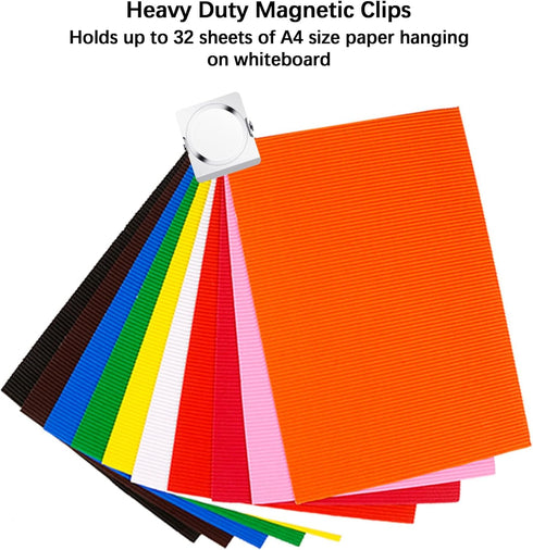 Magnetic Clips, 2.12 Inches Heavy Duty Metal Magnet Clips, 6 Pack for Whiteboard, Classroom, Office, Refrigerator