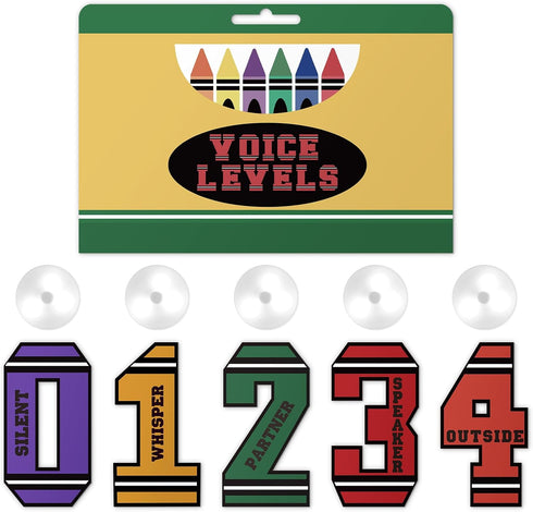 VIHOSE Voice Level Chart for Classroom, Crayon Style Magnetic Noise Level Rules