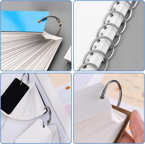 Yamlnke 1 Inch Set (10) Loose Leaf Binder Rings, Key, Flash Cards, Book and Paper Ring, Nickel Plated Metal, Silver