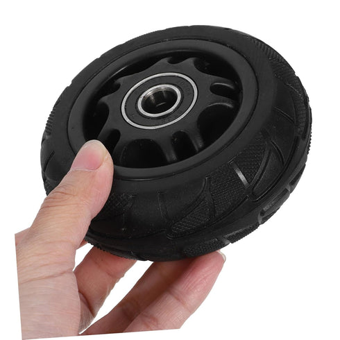 LIFKOME 2pcs Silent Heavy Duty Trolley Wheels with Bearings Solid Rubber Casters for Shopping Cart Replacement Smooth