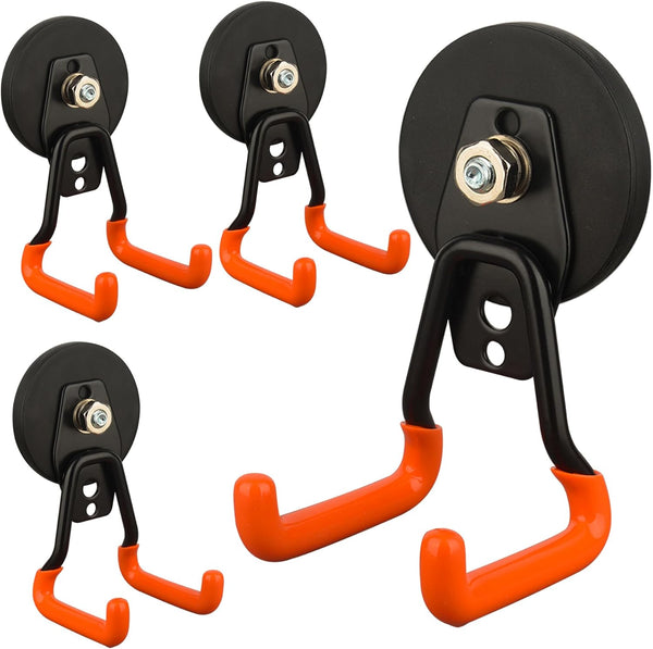 MUTUACTOR Updated Strong Magnetic Hooks,4PCS Scratch-Resistant Heavy Duty Garage Magnet Hook,20lbs Powerful