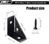 CMLY 10Pcs 38mm 38mm, Corner Brackets, x Black Steel, Triangle Shelf Brackets, Corner Desk Connectors for Wood, Metal