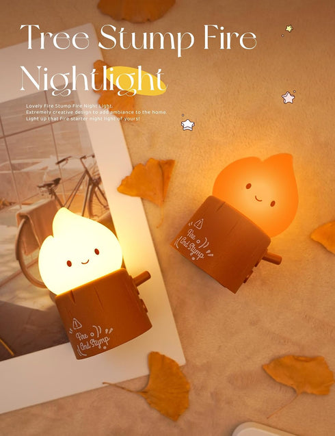 Emotional Support Flame Night Lamp, Fire with Positive Smile Candlelight Mood Light, Rechargeable Fake Candles