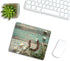 TSSOHU Mouse Pad, Teal Rustic Wooden Horseshoe Daisy Mouse Pad, Washable Square Cloth Mousepad for Office Laptop