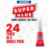 1 Gram (Pack of 24) Super Glue All Purpose, Super Fast, Thick & Strong Adhesive for DIY Craft, Ceramics, Metal