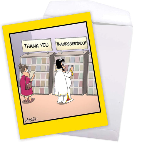 NobleWorks Jumbo Humorous Thank You Greeting Card, 8.5 x 11 Inch, 1 Pack, Thankya J3757