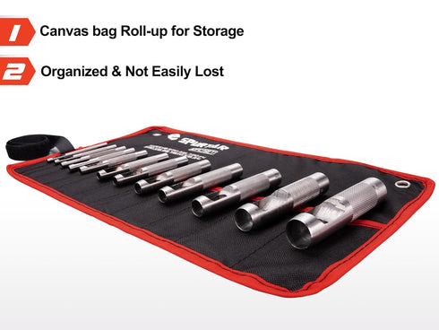 Spurtar 12 PCS Heavy Duty Steel Hollow Leather Punch Set, 1/8''-3/4'' with Storage Bag