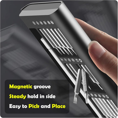 Set, 27 1 Set S2 Precision Screwdriver in Small Screwdriver Magnetic, Mini Steel Bits with Tweezers, Magnetic Mini