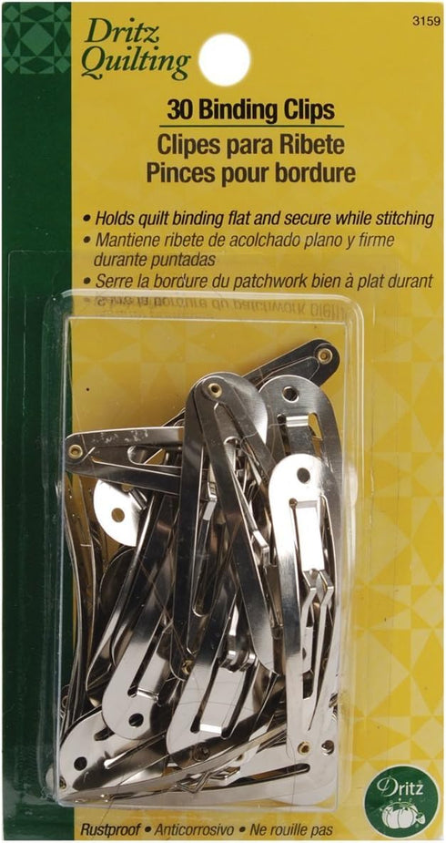 Dritz 3159 Binding Quilter's Clips, Silver, Medium (30-Count)
