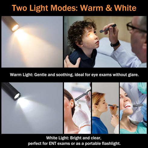 Dimming, RISEMART Pen Light for Nurse, Rechargeable LED Medical PenLight, Warm/Cool White & Stepless Portable Medical