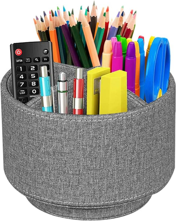 Pen Holder for Desk Organizers, 360 Swivel Remote Control Holder for Office Supplies and Nightstand Organizer