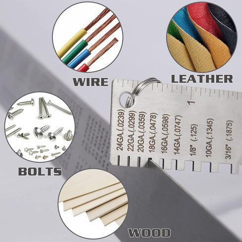 ZeeDix Portable Metal Sheet Thickness Gauge, Stainless Steel Plated Inspection Tool for Metal Sheets