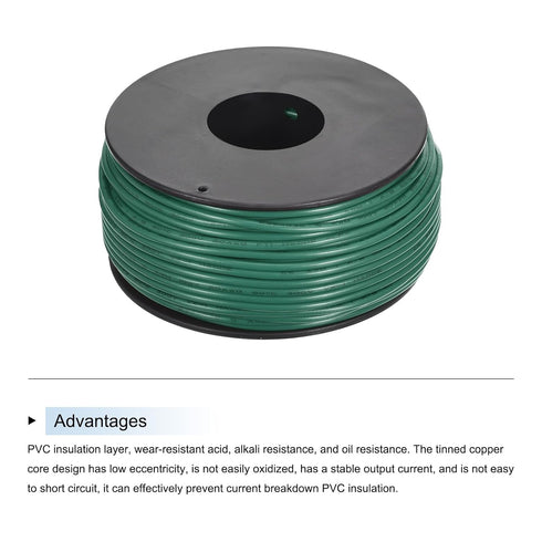 MECCANIXITY 20AWG Wire, 30M/100ft Green Stranded PVC Hookup Wire for Internal Connecting Marine Use