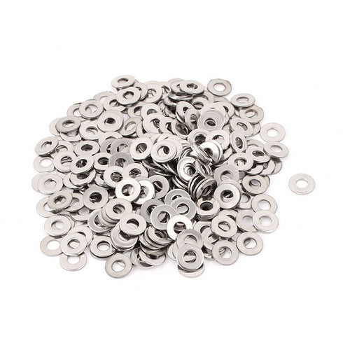 uxcell 300pcs 3mm Flat Stainless Steel Washers Spacers for M3 Threaded Screws, Pack of 300