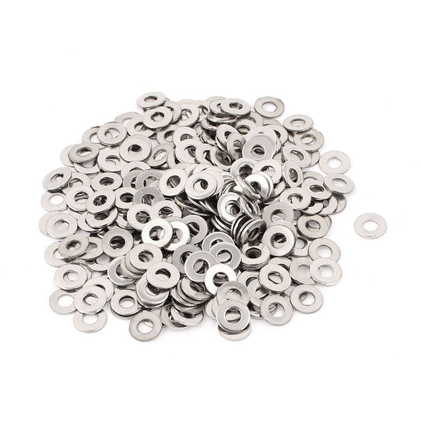 uxcell 300pcs 3mm Flat Stainless Steel Washers Spacers for M3 Threaded Screws, Pack of 300