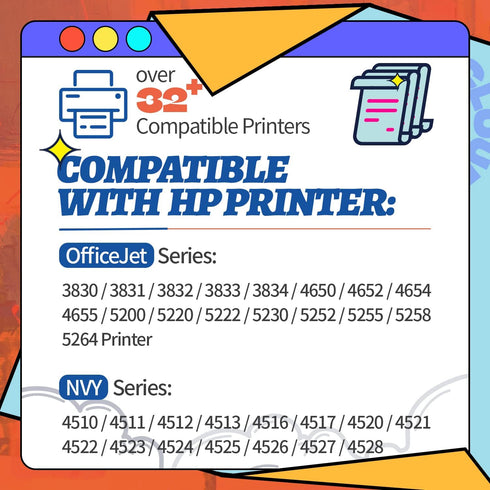 INKCLOUD Compatible Ink Cartridges Replacement for HP 63 Ink 63XL, for HP 3830, 4650, 4655, 5255, 5258, 4520, 4512,