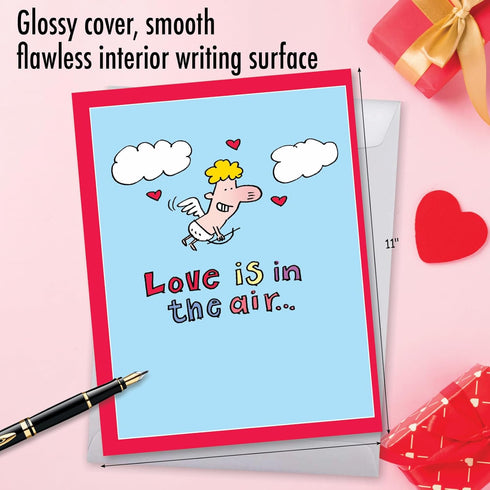 NobleWorks Large Valentines Day Card Funny (8.5 x 11 Inch), Vday Humor Big Greeting Notecard for Valentine