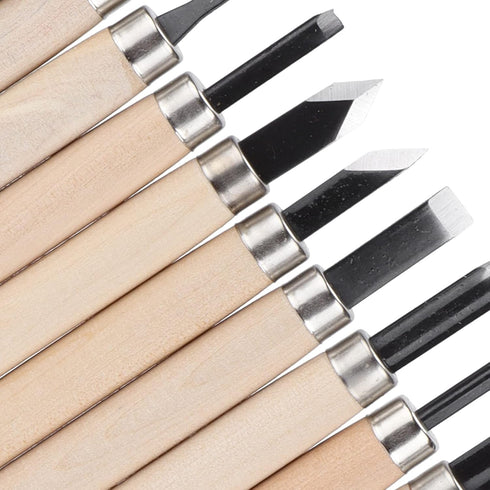 12Pcs Wood Carving Tool Set, Rubber Stamp Carving Knife, Steel Sculpture Knife for Soft Materials