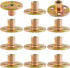 12pcs Round Base T-Nut, 3/8"-16 Carbon Steel Iron Plate Nut, Screw-in T Nuts for Furniture Hardware Accessories