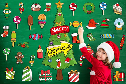 SICOHOME 48 Pcs Christmas Bulletin Board Decorations Set - Winter Classroom Decor Supplies
