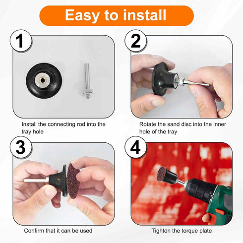27pcs Set 1" 1/4" HARFINGTON Quick Change Discs Roll Lock Sanding Discs with Shank Pad Holder Medium Grit Surface