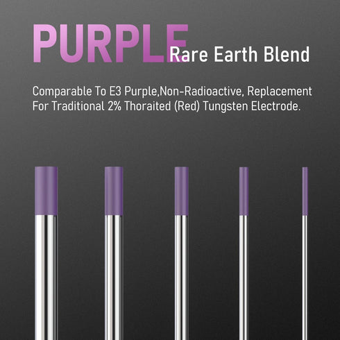 YESWELDER .040"x 7" TIG Weld Tungsten Electrode, 10-pk, Non-Radioactive Comparable to E3 Purple