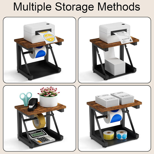 Label Holder for Thermal Printer, Heavy Duty Metal Label Holder for Rolls and Fan-fold Labels, Desktop Printer