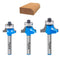3Pcs Roundover Edging Router Bit Set 1/4" Shank, Corner Rounding Edge-Forming Router