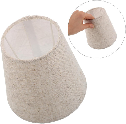 5.5x5.3x3.5in Beige Small Cone Fabric Lampshade Linen Texture Replacement Shade for Wall Sconce and Table Lamp Use