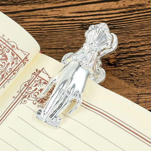 Lady's Hand Shaped Metal Clip, Vintage Page Holder for Journaling and Traveler's Notebooks, Silver