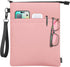 Book Sleeves with Zipper, Travel Book Protector Pouch for Paperbacks & Hardcovers, Washable Carry Case, Pink