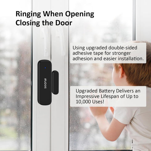 SECRUI Wireless Door Chime, 500ft Range Door Ringer Alert Buzzer Alarm for Home and Office