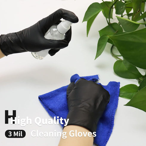 Powder-Free Nitrile Exam Gloves, 3 Mil Non-Sterile Disposable Cleaning Gloves, Latex Free Food Prep Cooking Gloves