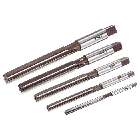 uxcell Hand Reamers Set, 5pcs 4mm to 12mm H8 Accuracy Alloy Tool Steel Milling Cutter