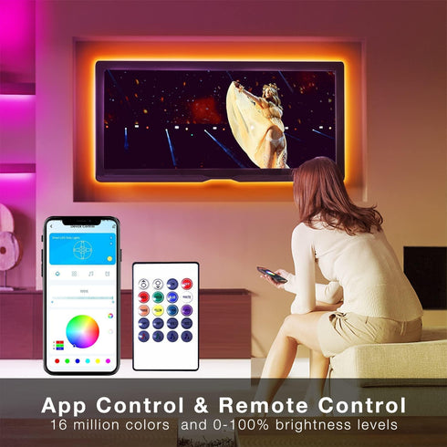 100 50 *2 DAYBETTER ft Smart WiFi Led Lights, Led Strip Lights Work with Alexa and Google Assistant, App Voice Remote