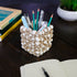 Halloween Decor Skull Pen Holder, Goth Human Skull Makeup Accessory for Desk, Gothic Pencil Cup