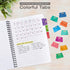 Global Printed Products Monthly Adhesive Tabs - 12 Black and 12 Colorful Tabs, Set of 24