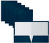 Better Office Products 2 Pocket Glossy Laminated Navy Blue Paper Folders, Box of 25, Letter Size