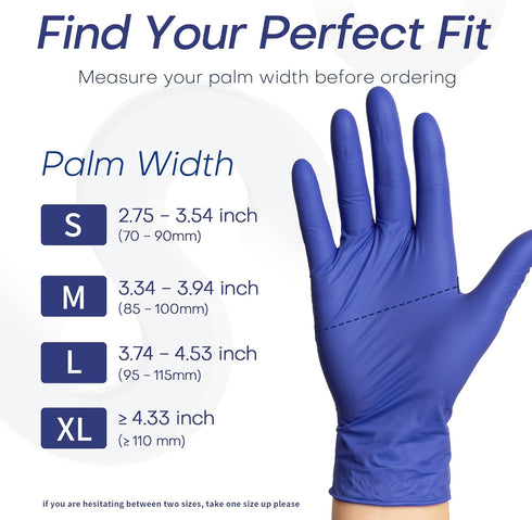 4 100 Supmedic Nitrile Exam Gloves, Mil Pcs, Powder-Free Latex-Free Cooking Food-Safe Disposable Medical Gloves, Blue