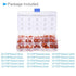 Silicone Rubber O Ring Assortment Kit, 15 Sizes, 225-Pieces for Automotive Plumbing Sealing Repair