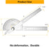 Stainless Steel Protractor, 180 Degrees Two Arm Ruler for Woodworking Angle Measure Tool