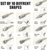 Tungsten Carbide Rotary Burr Die Grinder Bits, Single Cut Grinding Head 10mm with 1/4" Shank for Woodworking