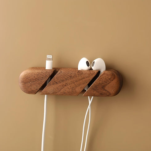 FUTCHINEST 3M Solid Wood Cable Clips,Cord Organizer for Desk Cable Management with Adhesive,Cord Holder