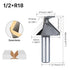 1/2" R18 Seamless HUHAO Shank Woodworking Router Bit, Arc Bending Integrated Milling Cutter Router Bit, Carbide Tip V