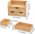 Hacaroa 3 Tier Bamboo Desktop Organizer with 3 Drawers, Portable Craft Box Cosmetic Storage for Office Supplies