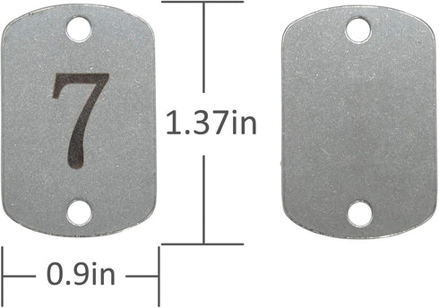 StayMax Stainless Steel Numbered Key Tags with Two Holes (26-50)