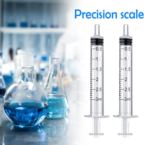 40 PCS 3 ml Plastic Syringes, Individually Packaged for Scientific Labs, Experiment Refilling, Watering