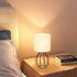 Set 2 Small Table Lamp of Black, Bedside Lamps with Metal Cage & Linen Lampshade, Cute Desk Lamps for Nightstand